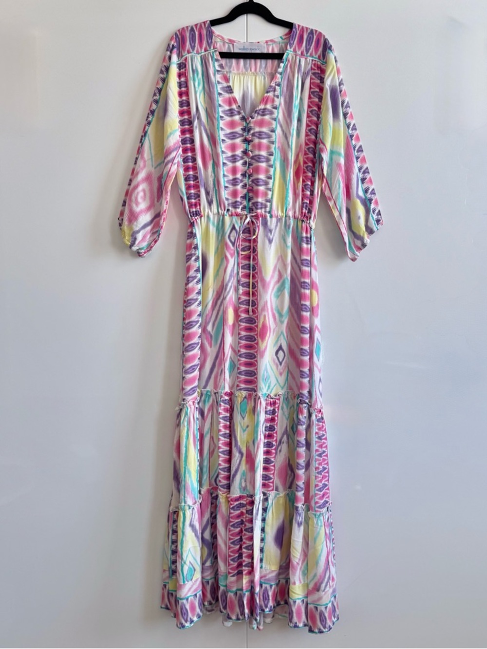Walker & Wade Carrie Maxi Dress in Sherbet Ikat - Size XS